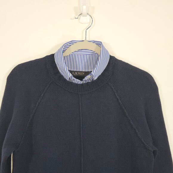 Lauren Ralph Lauren Navy Pullover Sweater. Size Medium. - Picture 3 of 7